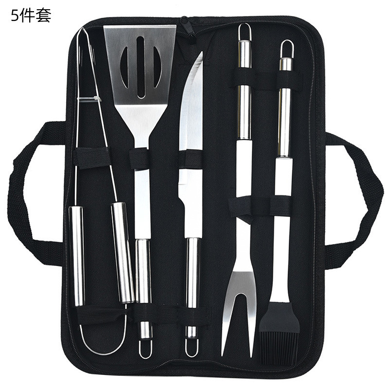 Juego de utensilios para hornear de acero inoxidable, herramienta de combinación de barbacoa, juego de barbacoa BBQ esencial para exteriores, juego de utensilios para hornear