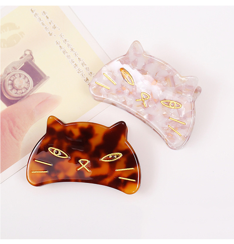 Pince à cheveux en acide acétique Kitty Épingle à cheveux en acide acétique Célébrant sur Internet coréen Nouvelle épingle à cheveux en forme de requin Épingle à cheveux en acide acétique Épingle à cheveux en forme de disque à imprimé léopard_voghion.com