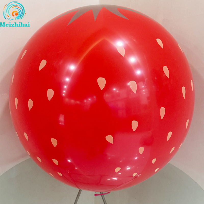Verano nuevo 12 pulgadas flor de sandía globos de fresa globo de látex fruta modelado de impresión de cinco lados decoración