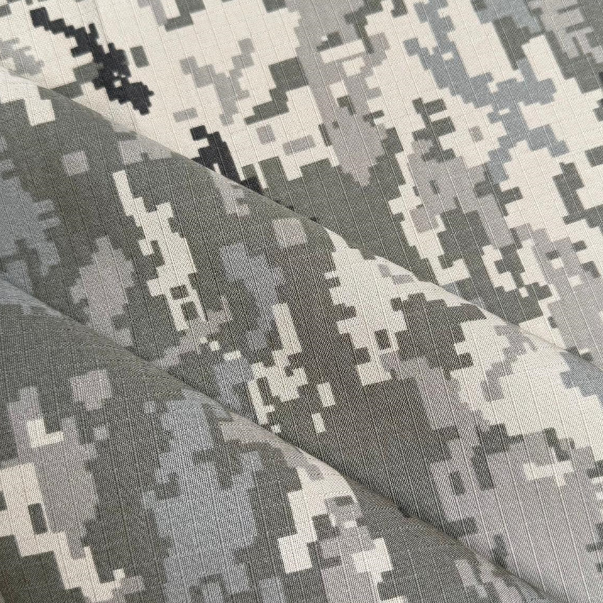 涤棉混纺乌克兰迷彩布防撕裂小方格三利格户外防水迷彩面料