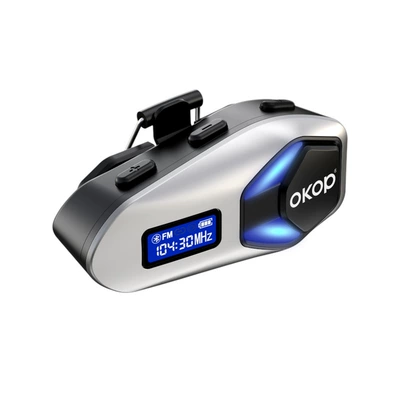 292 Cross-Border Premium Zinc Alloy Helmet Bluetooth Headset for Motorcycle Riding, Waterproof, Long Battery Life (Motorcycle Helmet Headset) - silver