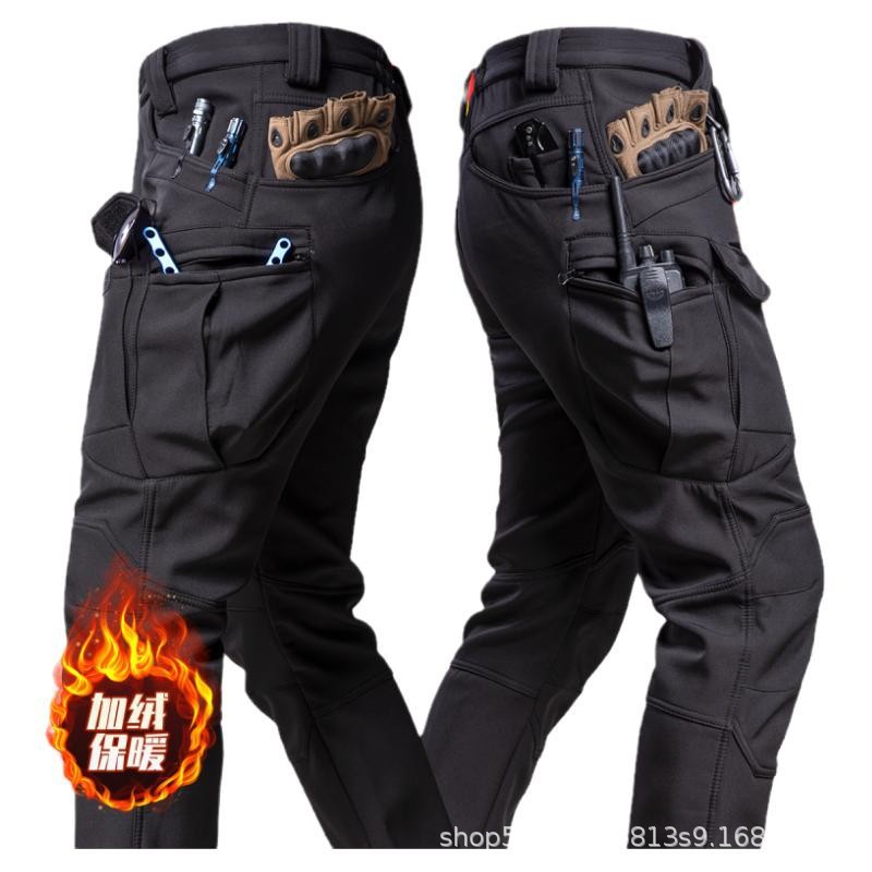 R9T tácticas al aire libre invierno de terciopelo engrosado conjunto de traje de asalto hombre y mujer a prueba de viento calentamiento de esquí de montaña ciclista