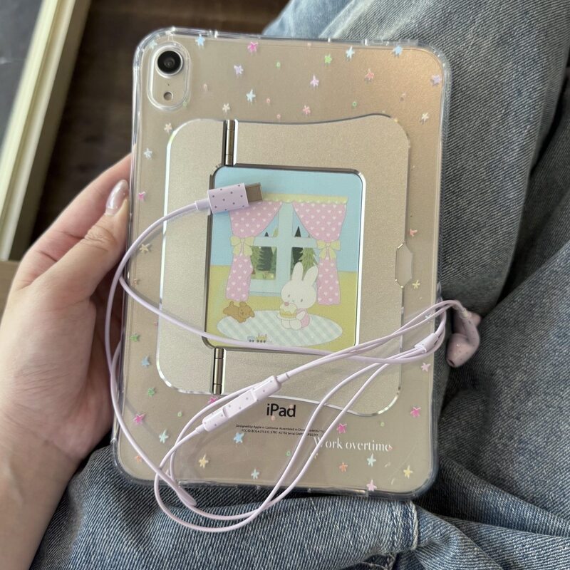 Cartoon star rabbit case suitable for Apple iPad 11th generation, airbag tablet case, mini 6 protective cover, air stand pro Cartoon star rabbit case suitable for Apple iPad 11th generation, airbag tablet case, mini 6 protective cover, air stand pro