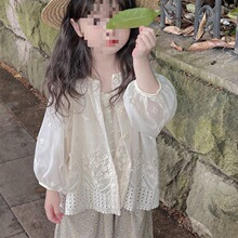 女童法式防晒衣夏季女孩宝宝防晒服森系儿童夏装时髦外套薄款耐用