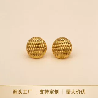 设计师款复古菱格纹爱心耳钉女小众高级感耳扣女精致轻奢金色耳环