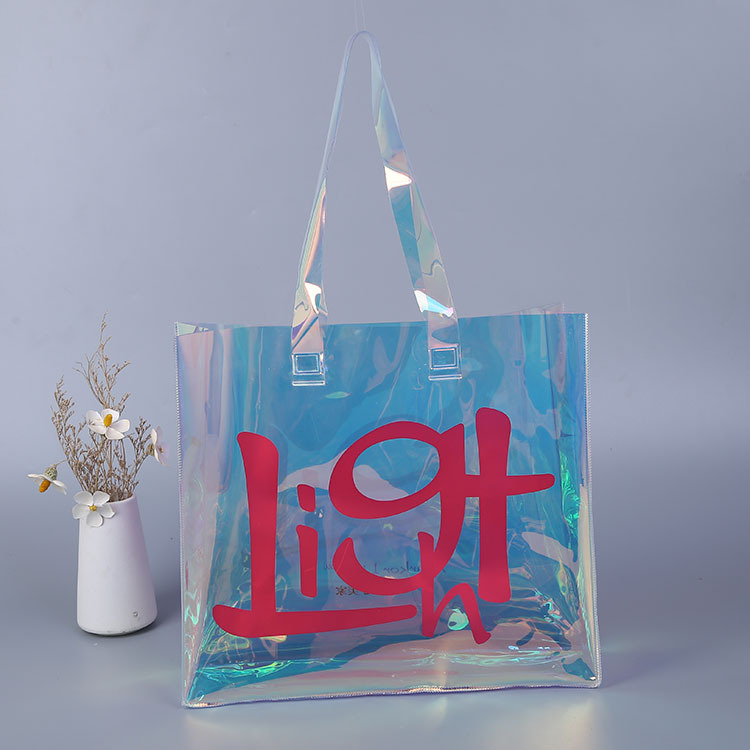 厂家直供PVC镭射幻彩手提袋 时尚网红女士单肩袋 礼品购物广告袋