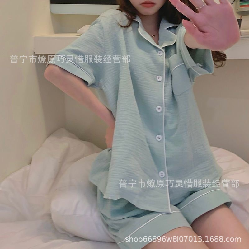 Princess Wind Pijamas verano 2024 nuevo estilo puro deseo de estilo medio largo in-hinge pijama ropa doméstica mujer