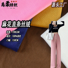 现货麻花直条烂花绒布 190克涤纶无弹短毛绒 抱枕服装丽丝绒布