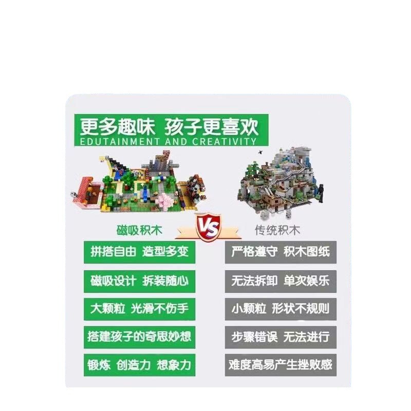 一件代发我的磁力世界方块积木强磁益智搭建积木方块diy儿童玩具|undefined