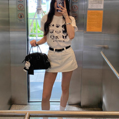复古白色牛仔半身裙裤女夏新款防走光高腰显瘦百搭a字包臀短裙子