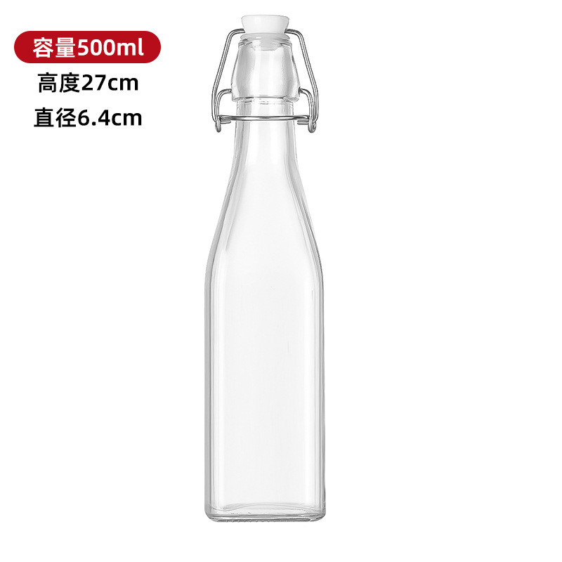 사각병 500ml, 투명