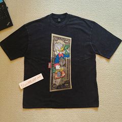 TKPA street trendy vintage T-shirt American retro cartoon print wash water old cotton loose short-sleeved T-shirt men cross border