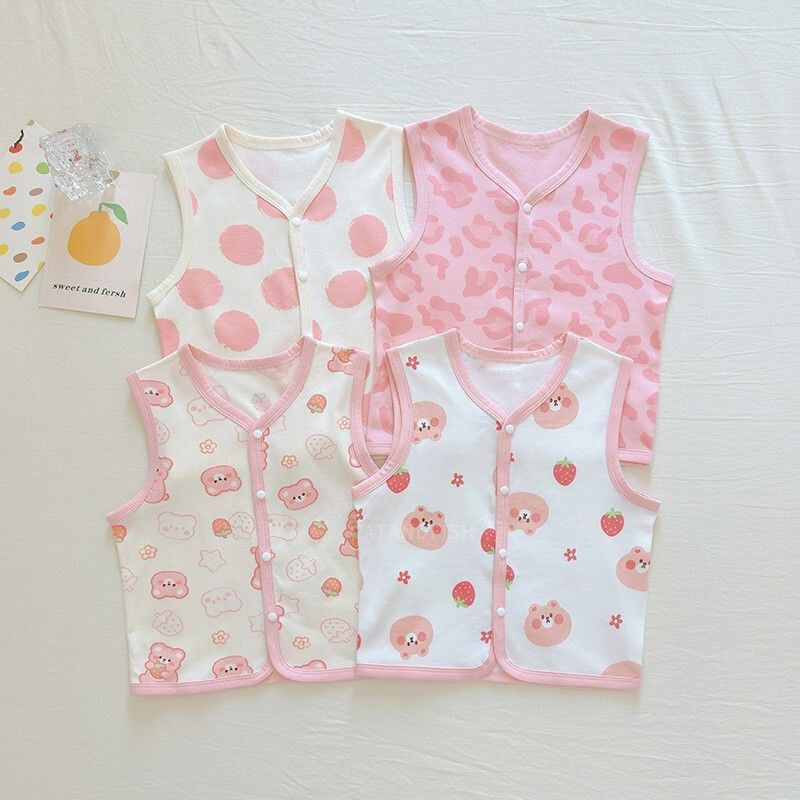 Girls' Thin Vest Summer Dress Baby Boy's Pure Cotton Waistcoat Children's Baby Spring and Autumn Boneless 2025 New Style