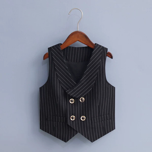 22165 black striped single vest