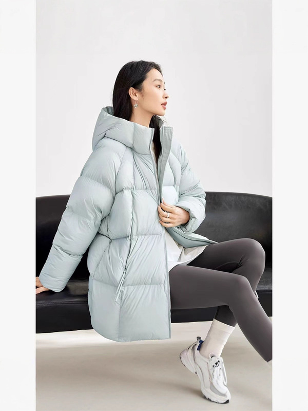 舒芙蕾泡芙羽绒服女中长款2025冬季新款小个子超好看流行连帽外套|undefined