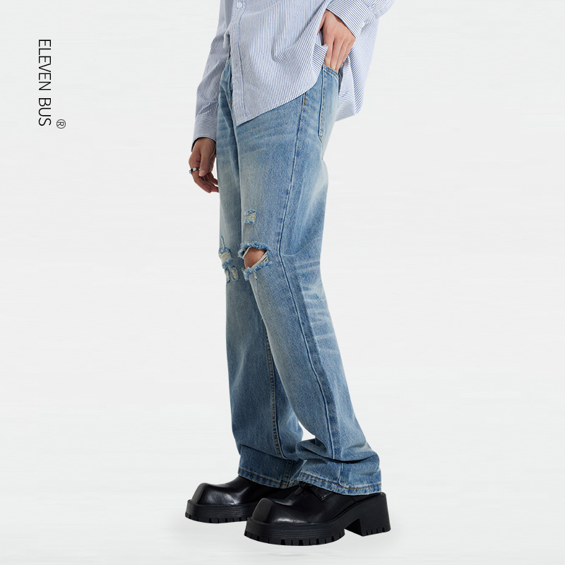 Jean Joker pour hommes, nouveau Design rétro américain à micro-trous, pantalon Long droit et ample pour garçons, 2024_voghion.com