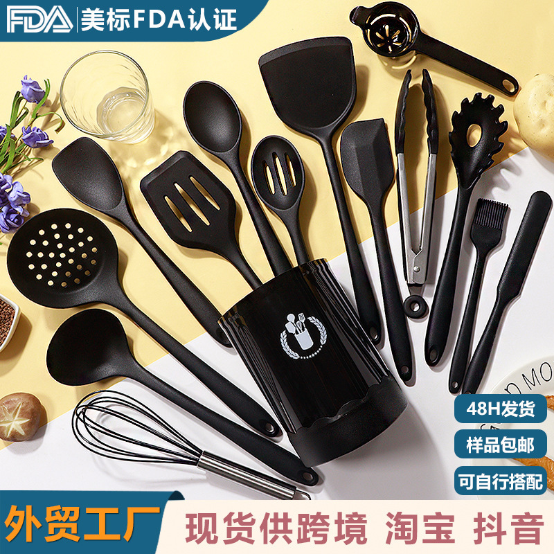 15 piezas de cocina de silicona antiadherente resistente a altas temperaturas doméstica al por mayor