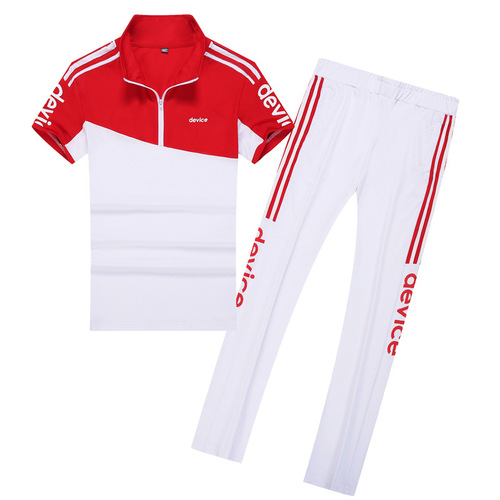 Couple's clothing  new trendy sports suit summer short-sleeved popular men's T-shirt sportswear women's summer thin style