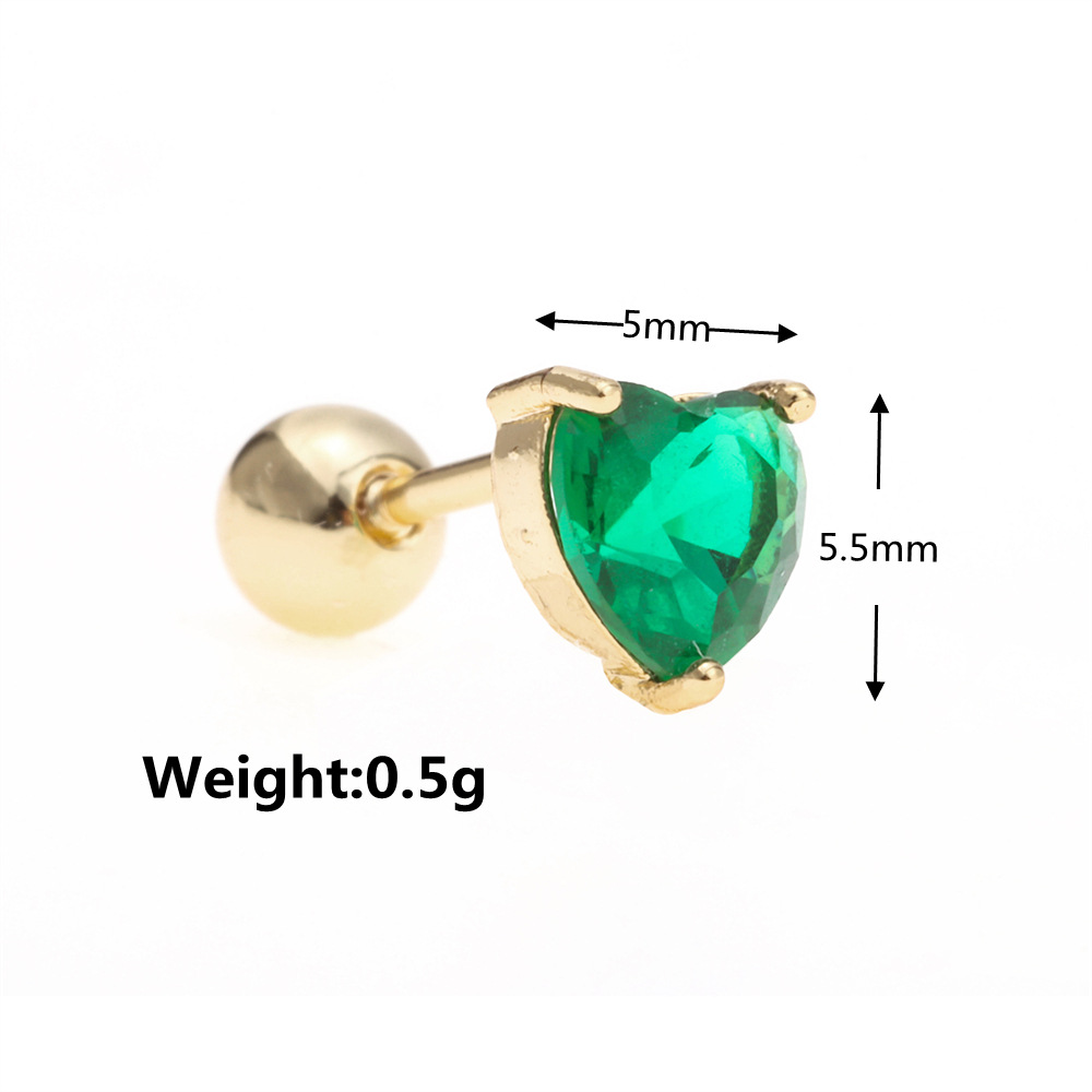 simple classic love ear bone studs spiral ball piercing earring