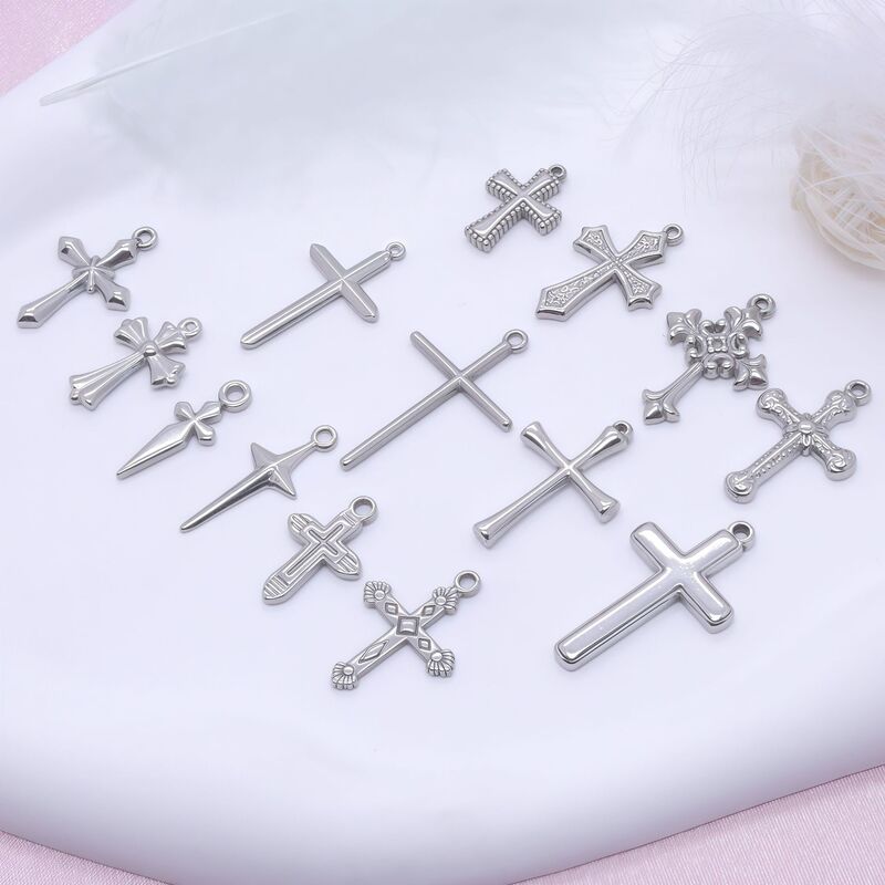 Factory Direct Sales of New Products, Hot-Selling Stainless Steel Hydraulic Cross, Versatile DIY Necklace, Earrings, Pendant, Niche Design Factory Direct Sales of New Products, Hot-Selling Stainless Steel Hydraulic Cross, Versatile DIY Necklace, Earrings, Pendant, Niche Design