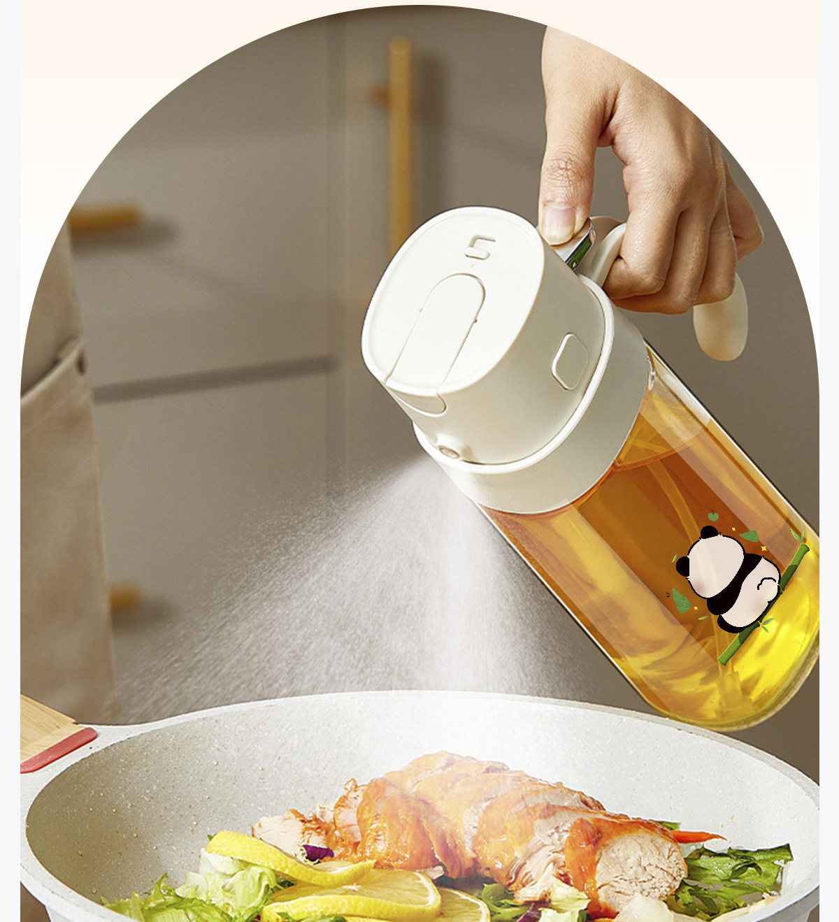 Haushaltssprühflasche und Ausgießflasche Dual-Use-Ölsprühflasche 2-in-1-Ölflasche Küchenhaushalts-Multifunktions-Zerstäuber-Ölsprühflasche zum Kochen Wein Sojasaucenflasche