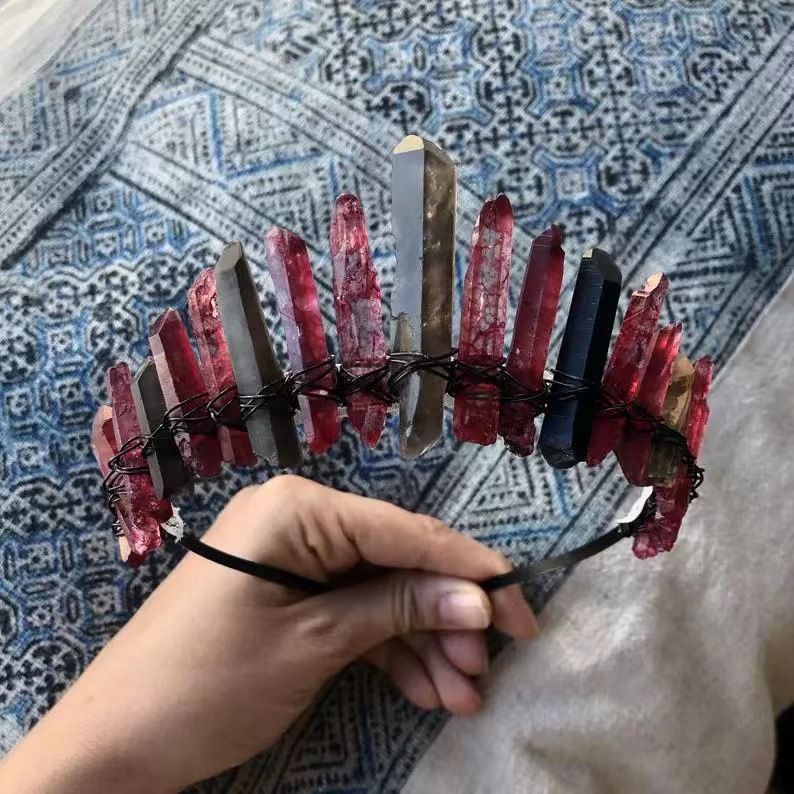 272g Weight Hair Band Hair Accessories Type 1 Piece Quantity Daily Occasion Crystal Material Geometric Pattern Women'S Gender Handmade Design Retro Style Retro Geometric Crystal Handmade Hair Band 1 Piece 6