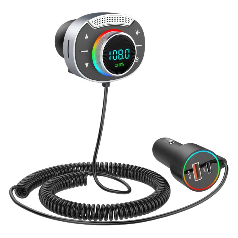 Pinmi автомобильный Bluetooth MP3 PD QC3.0 Быстрая зарядка Автомобильный плеер Автомобильный FM-передатчик налобный фонарь