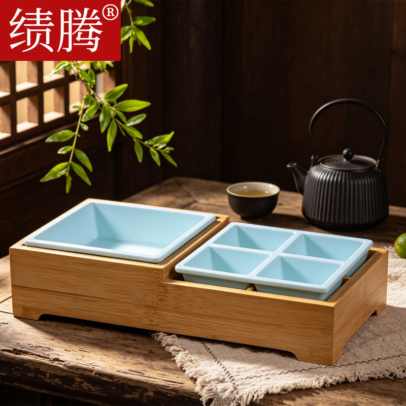 Jiteng melamine soft tofu tableware, tofu mold, tofu box, bamboo tofu mold, tofu seasoning set combination, waterproof Jiteng melamine soft tofu tableware, tofu mold, tofu box, bamboo tofu mold, tofu seasoning set combination, waterproof