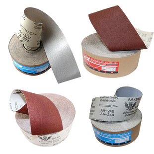 Coated dry grinding hand tear emery cloth roll white soft cloth roll 4 inch 4.5 inch furniture paint woodworking polishing sandpaper Sanying