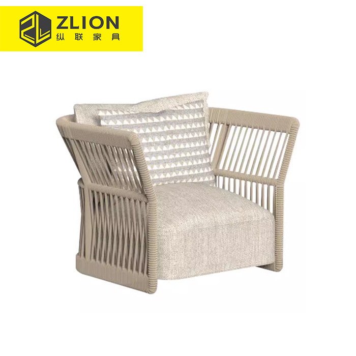 Jardín al aire libre nórdico patio sofá de ratán terraza villa al aire libre muebles impermeables casa de familia patio sofá de ocio