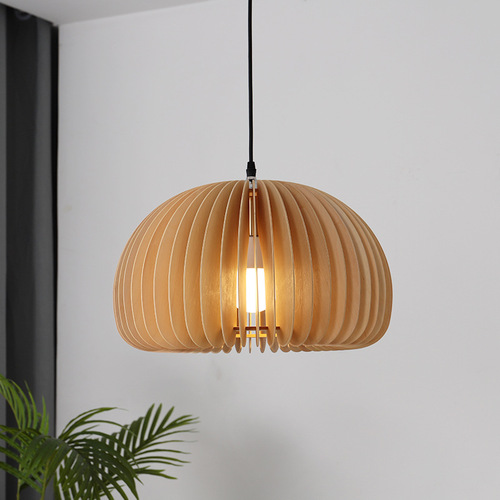 Vintage restaurant chandelier Japanese retro Little Red Book wood art chandelier B&B study bedroom medieval pumpkin lantern