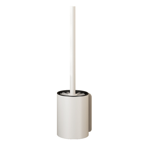 White toilet brush holder space aluminum wall-mounted with cup base bathroom toilet brush cleaning toilet brush set