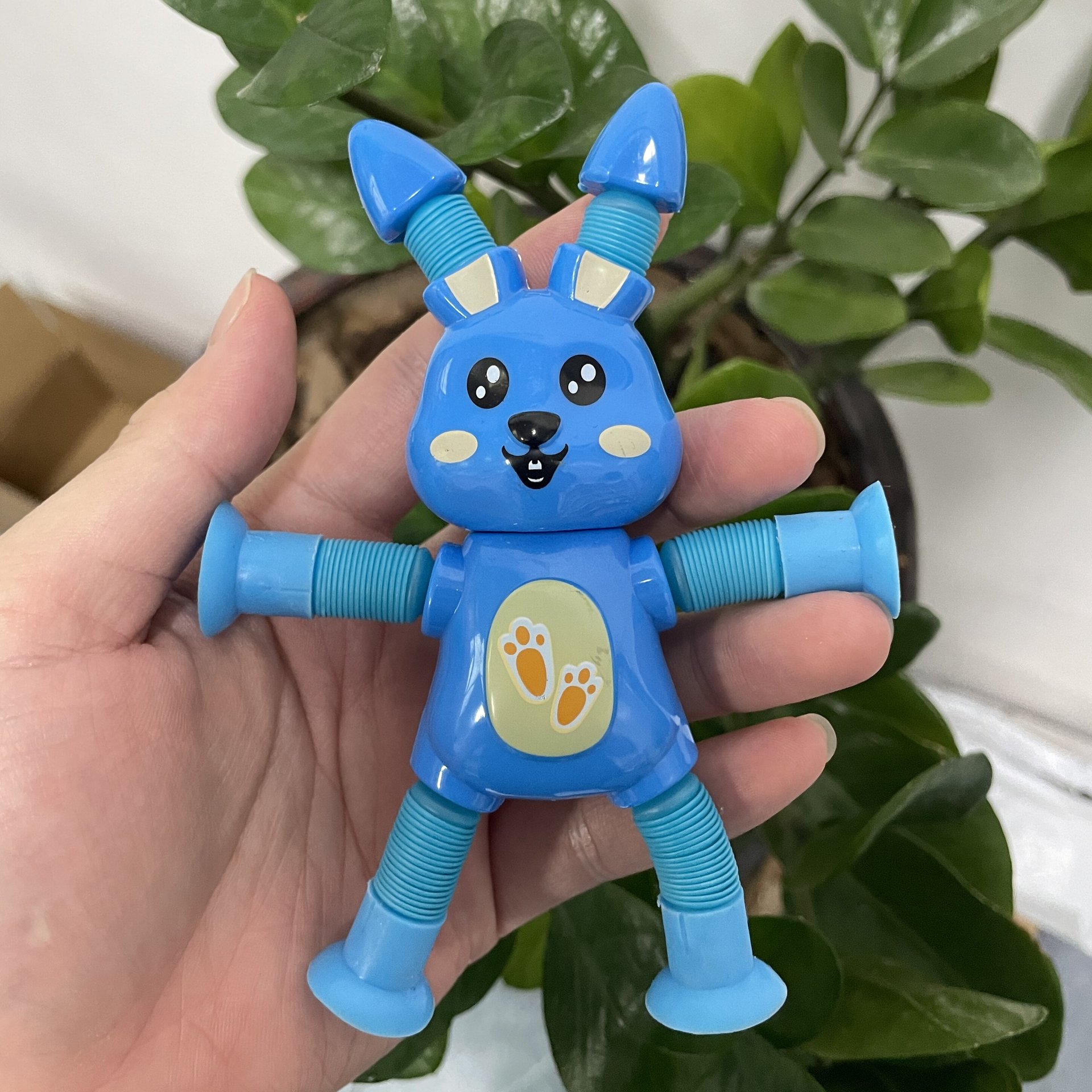 Transfronterizo robot flexible tubo telescópico niño puzzle dibujos animados estirados ventosa interacción padre-hijo creativo juguete descompresión