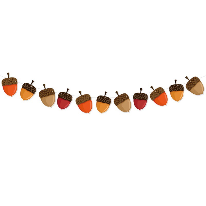 Decoración de la fiesta de Acción de Gracias de Amazon para tirar de la bandera Fiesta de cumpleaños de otoño Decoración del patio Bandera de la hoja de arce