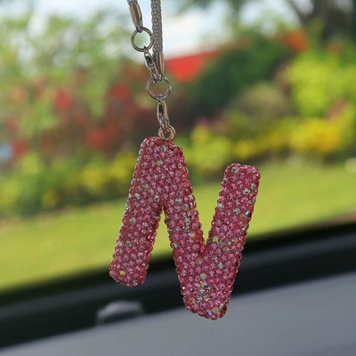 Car Pendant Car Interior Pendant | Car hanging - n-letter-car-pendant-pink