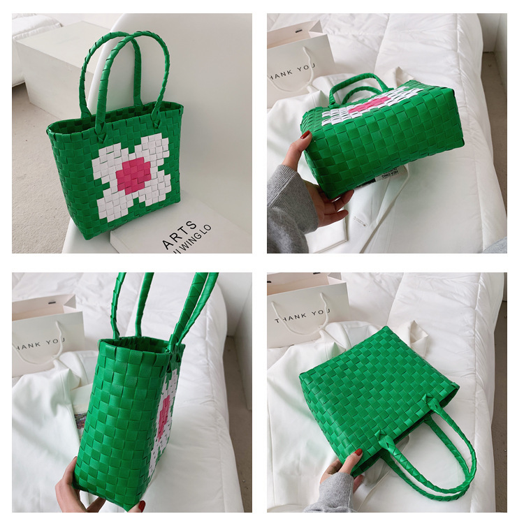 Fashion Color Woven Portable Bag display picture 22