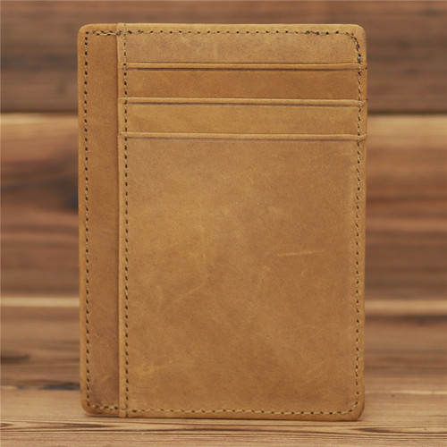 1040 foreign trade Amazon genuine leather men's genuine leather crazy horse pickup bag wallet minimalist ultra-thin cowhide