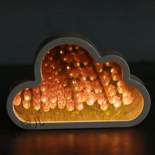 Warm healing gift for girls atmosphere tulip night light diy handmade clouds flower sea factory direct sales