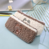 Brand two-color plush pencil case, stationery for elementary school students, capacious organizer bag, South Korea, with little bears, with embroidery