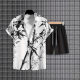 2025 Summer European and American Cross-border New Hawaii Beach Men's Shirts and Shorts suit