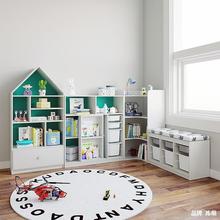 可比熊实木转角柜客厅书架儿童房家具组合套装拐角玩具收纳柜
