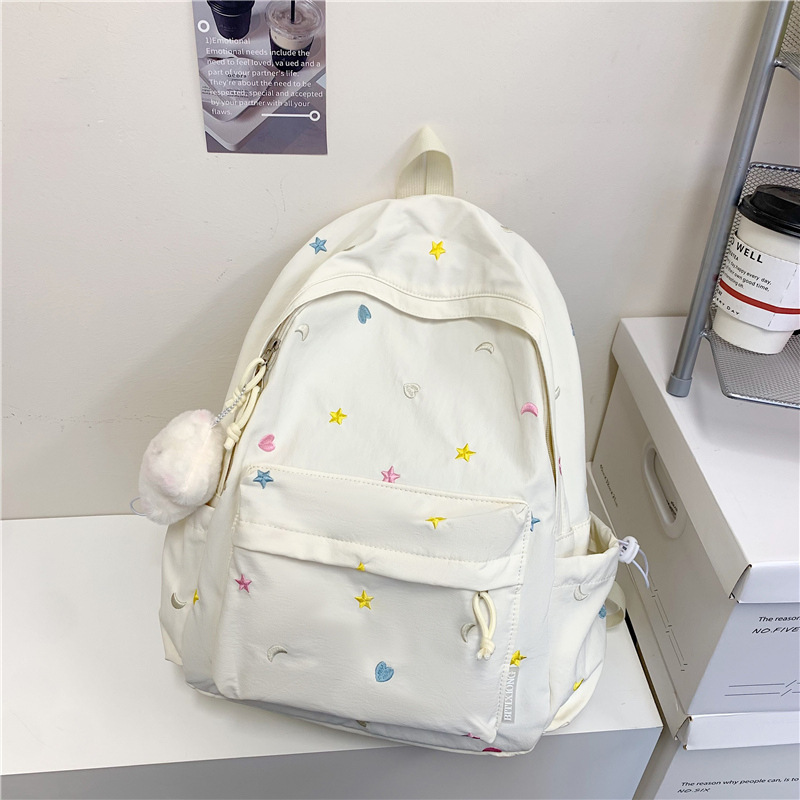 甜美小清新软糯少女双肩包初高中大学生轻便护脊书包温柔碎花北化|undefined