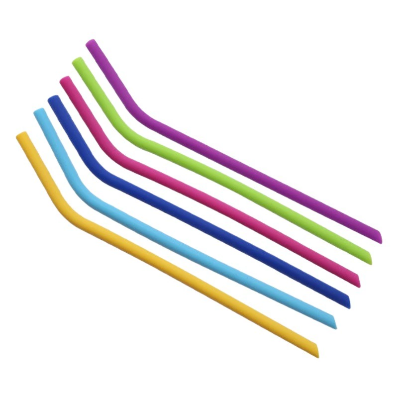 20 размеров силиконовых трубочек, набор из пищевого силикона, бестселлер Amazon, складные прямые и изогнутые трубки, с футляром для хранения, разноцветные и портативные