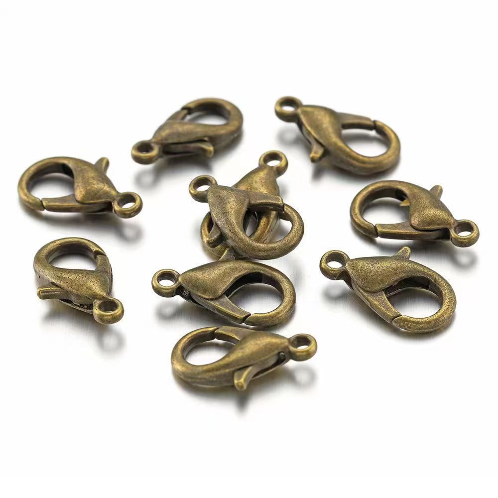 10mm/12mm fuerte retención de color hebilla de langosta oro plata KC oro blanco K color mezclado material de accesorios de aleación de bricolaje al por mayor