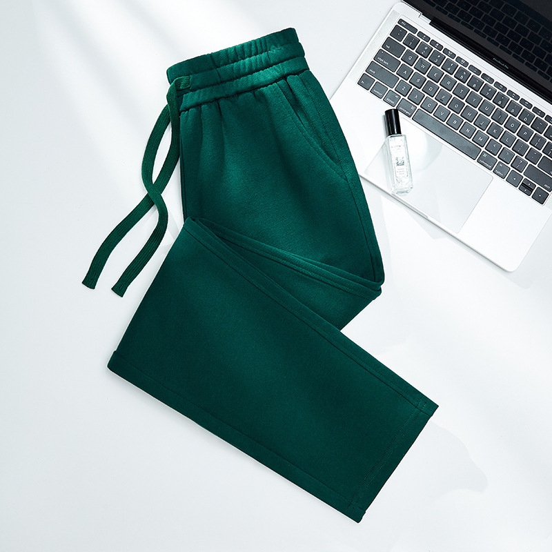 100% washed cotton sweatpants women's spring and autumn 2023 new terry cotton sports pants ankle-tied pants plus size trousers