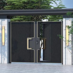 Aluminum Alloy Courtyard Door Single and Double-Sided Finely Carved Villa Large Door Electric Rural Self-Built House Large Door Outdoor Yard Door