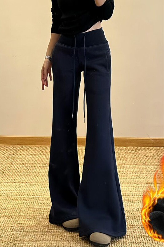 2025 Autumn and Winter Fleece-Lined Casual Sweatpants for Women, New High-Waisted Slim Fit Petite Flared Sweatpants Versatile 2025 Autumn and Winter Fleece-Lined Casual Sweatpants for Women, New High-Waisted Slim Fit Petite Flared Sweatpants Versatile