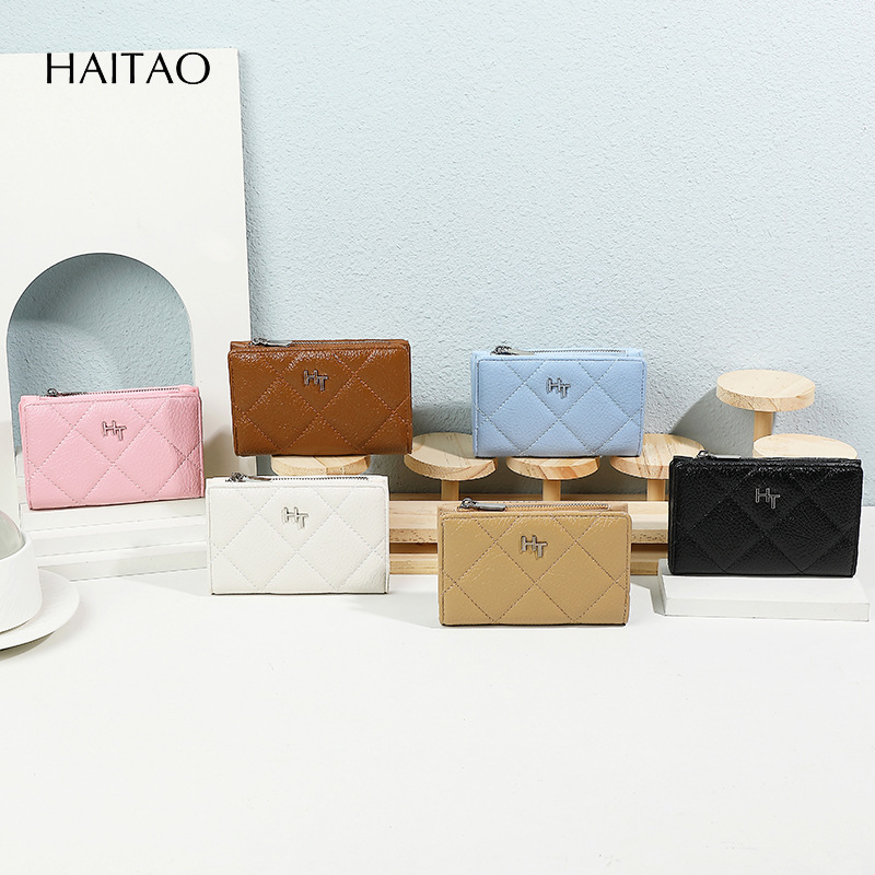 Nuevas billeteras transfronterizas de mujeres con cremallera a cuadrícula, nuevas billeteras de mujeres, gran capacidad