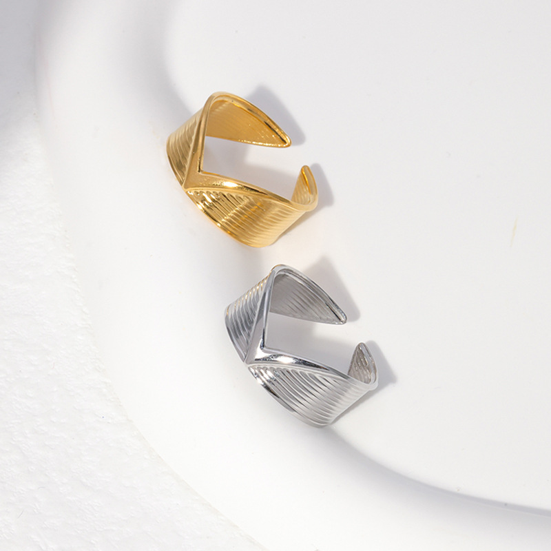 Fashion Geometric Stainless Steel Irregular Open Ring 1 Piece