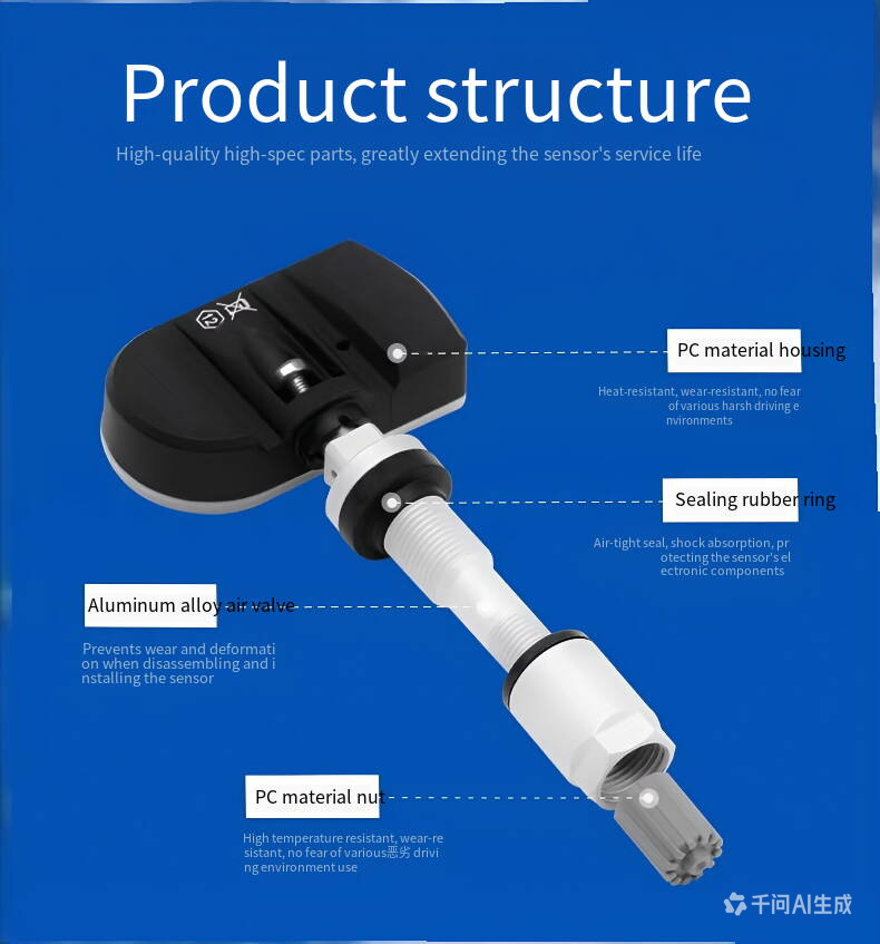 Universal 433/315MHz Programmable TPMS Sensor for Car Tires
